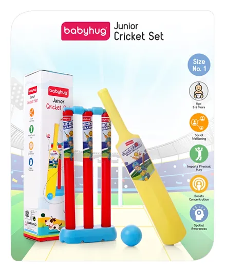 Babyhug Junior Cricket Set - Yellow Red