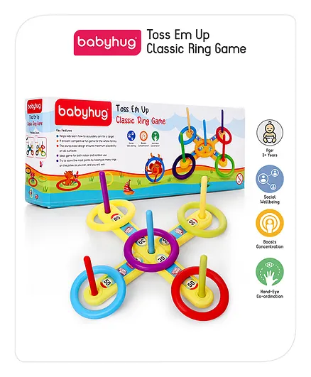 Babyhug Toss Em Up Classic Ring Game - Yellow