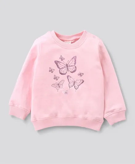Bonfino Full Sleeves Pullover Sweatshirt Text Graphic - Pink