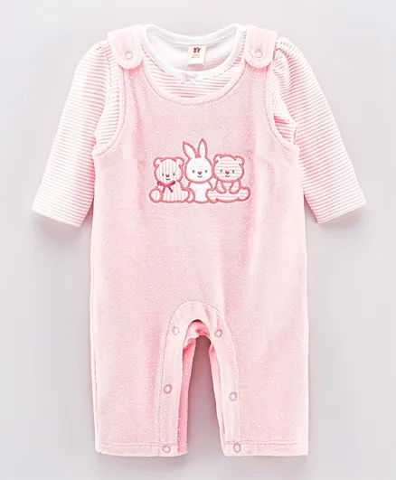ToffyHouse Bunny Romper with Inner Tee - Pink