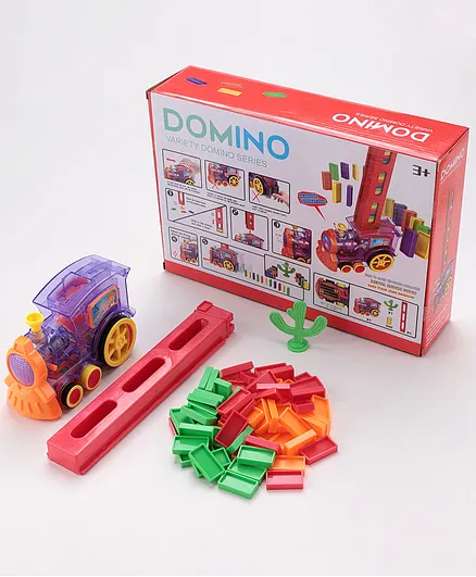 63pcs Toy Train Domino Game Set for Kids 3+, Educational Colorful Stacking Dominoes