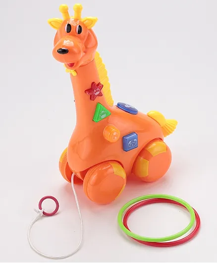 Giraffe Pull Along Toy - Orange