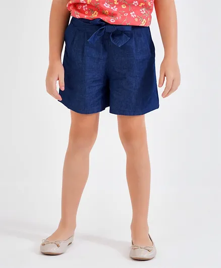 Primo Gino Mid Thigh Length Shorts Solid - Blue