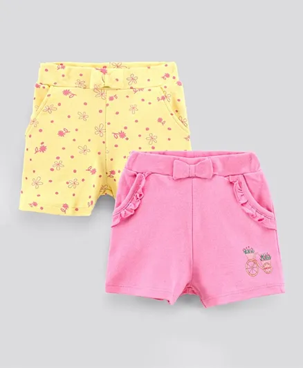 Bonfino Shorts All Over Printed Pack of 2 - Yellow Pink
