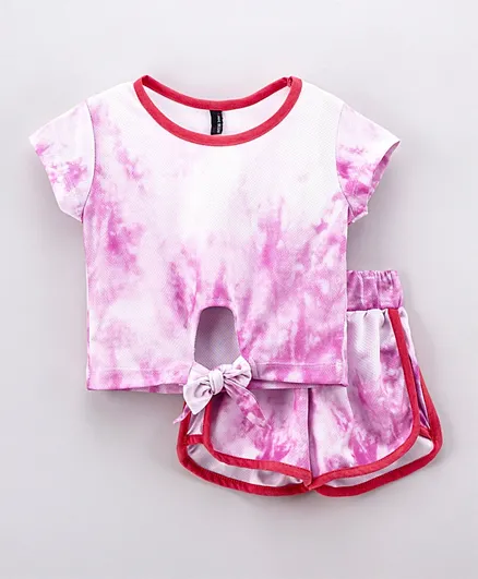 Game Begins Tie Dye Top With Shorts/Co-ord Set - Multicolor