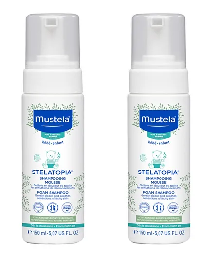 Mustela Stelatopia Foam Shampoo Pack of 2 - 150mL
