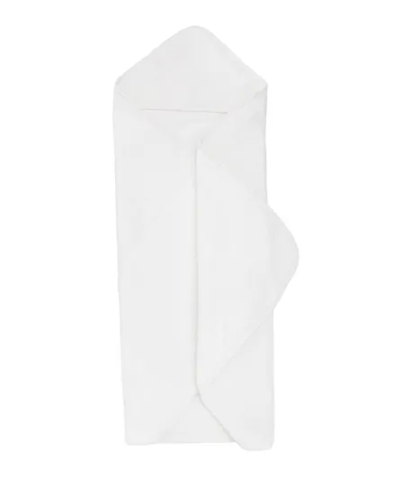 ليتل يونيكورن منشفة قطنية بغطاء للرأس للرضع - أبيض