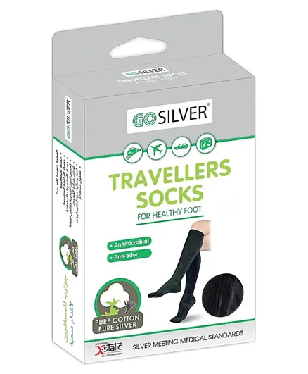 Go Silver Travellers Socks - Black