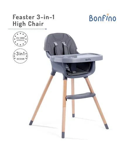 Bonfino Feaster 3 in 1 High Chair - Dark Grey
