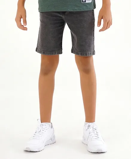 Primo Gino Denim Knee Length Shorts - Grey