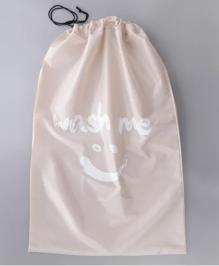 Wash Me Spacious Storage Bag with Draw String - Beige