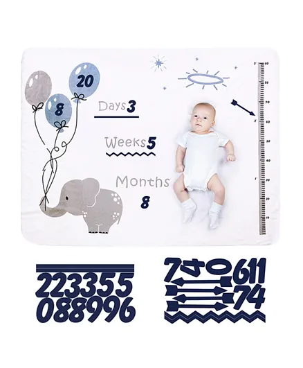 Elephant Print Baby Blanket - Soft, Multicolor, Plushy feel for Infants, Color-Fast 0M+