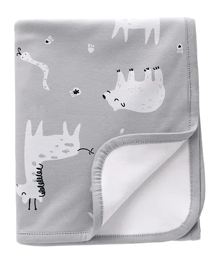 Animal Print Blanket  Small - Grey