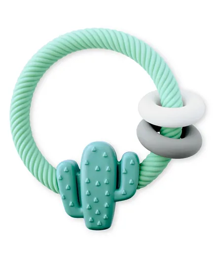 Itzy Ritzy Cactus Shape Rattle Silicone Teether - Green