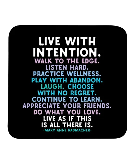 Quotable Live With Intention Coaster