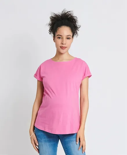 JoJo Maman Bebe Boyfriend Cotton T-Shirt - Pink