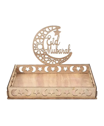 LAFIESTA Wooden DIY Eid Mubarak Serving Tray