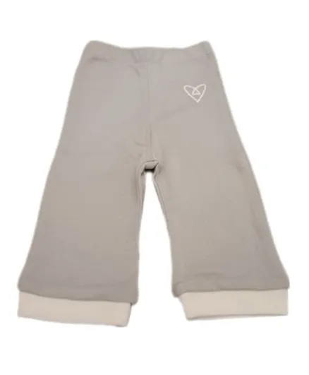 Forever Cute Heart Graphic Pants - Grey