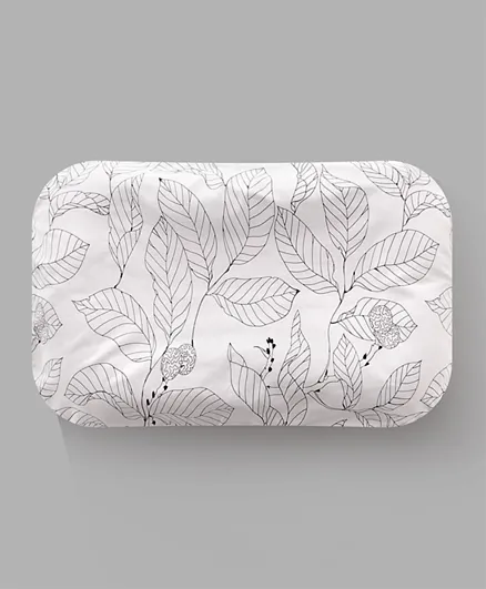 Leaves Printed Soft Bed Bumper - White