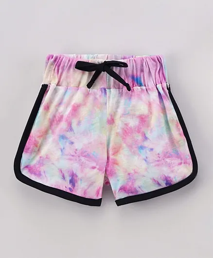Game Begins Tie And Dye Shorts  - Pink
