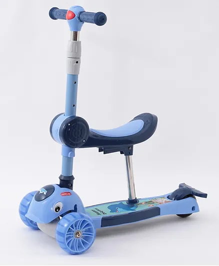 Deluxe Kids' Scooter with Soft Sponge Handles and Adjustable Height - Blue