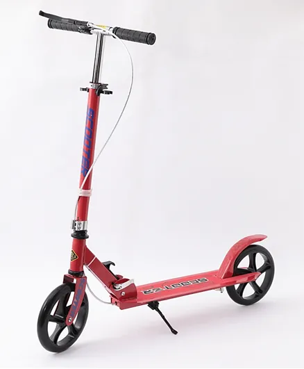 Foldable Two Wheeled Kids' Scooter with Adjustable Height  - Red
