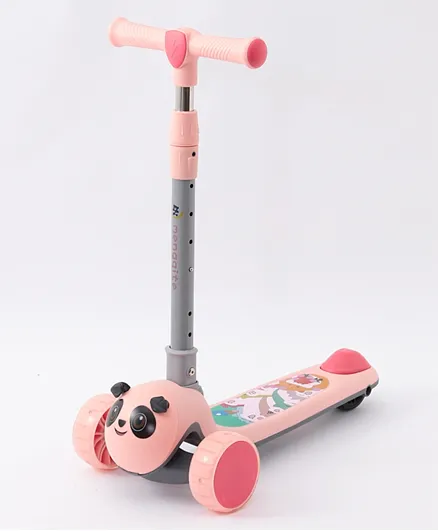 Deluxe Kids' Scooter with Soft Sponge Handles and Adjustable Height - Pink