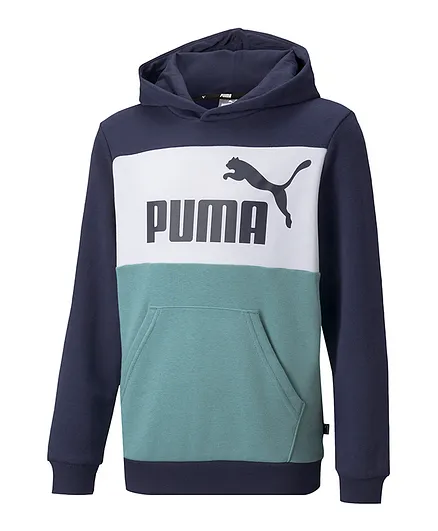 PUMA ESS+ Colorblock Hoodie TR - Peacoat