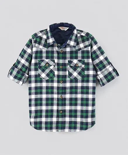 بريمو جينو - قميص بنقشة الكاروهات - أخضر