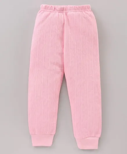Babyhug Full Length Solid Thermal Pant - Pink