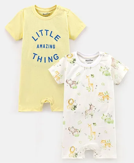 Bonfino 2 Pack Short Sleeves Romper - Multicolor