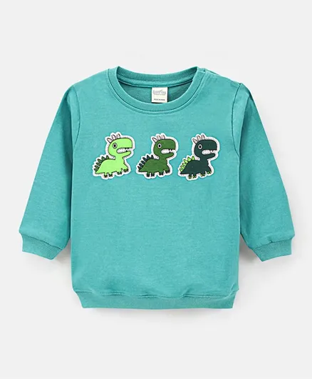 Bonfino Full Sleeves Sweatshirt Dino Print - Green