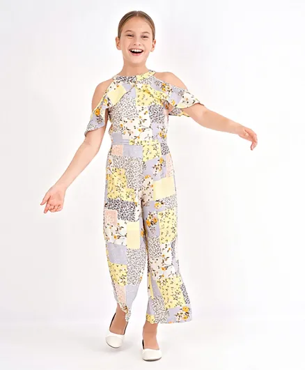 Primo Gino - Jumpsuit with Floral Collage Print