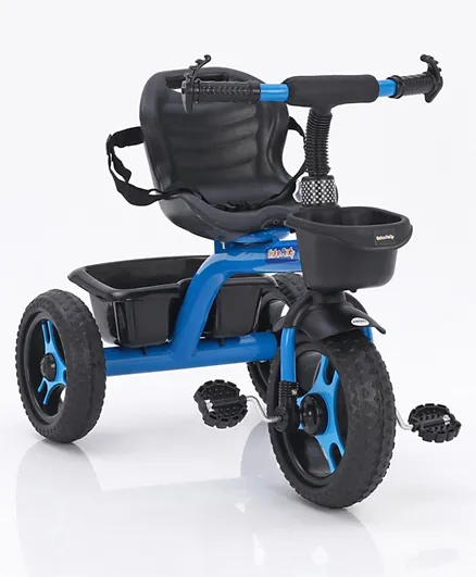 Tricycle With Back Rest and Storage Baskets - Blue