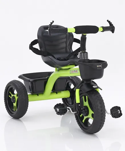 Smart Plug n Play Tricycle With Storage Baskets - Green