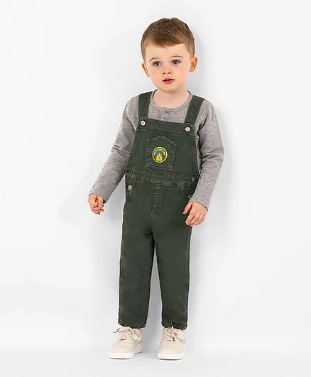 Bonfino Sleeveless Dungaree with Tee Set - Grey