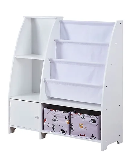 Multiple Shelves Book Organiser - White