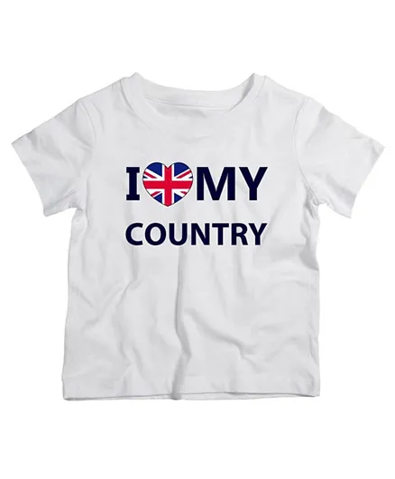 Twinkle Hands I Love My Country UK T-Shirt - White