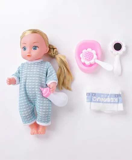Baby Doll with Accessory - White and Blue