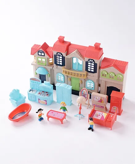 Classic and Interactive Dollhouse - Multicolor
