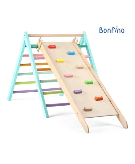 Bonfino 3 in 1 Wooden Pikler Triangle - Multicolour