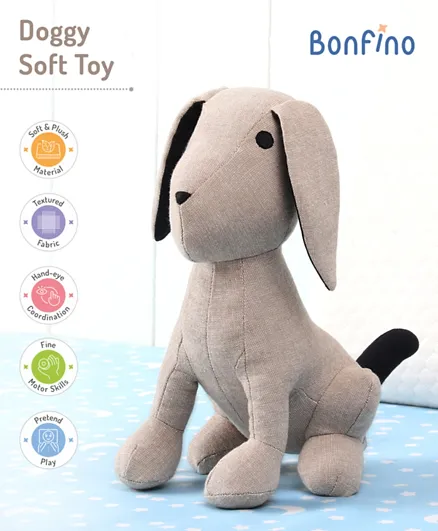 Bonfino Doggy Cotton Soft Toy Grey -  24 cm