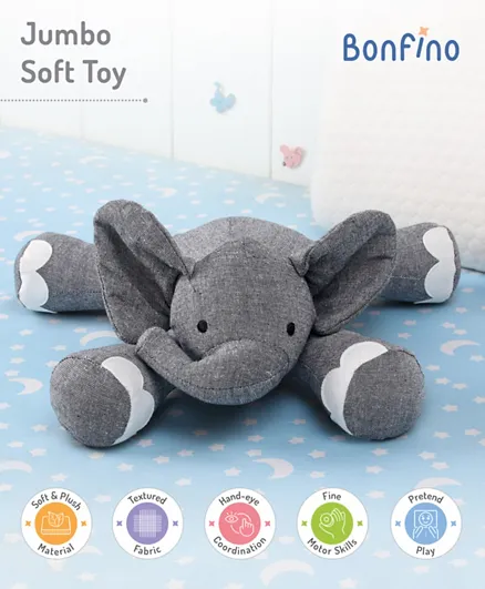 Bonfino Jumbo Cotton Soft Toy Grey - 10 cm