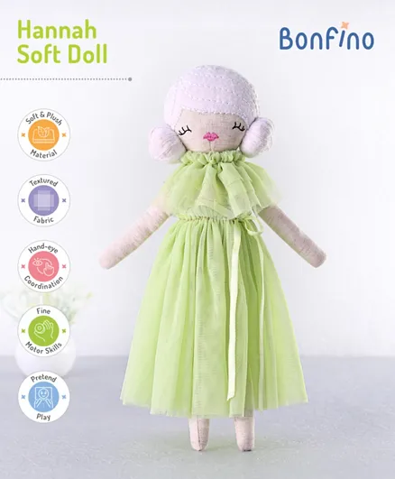 Bonfino Hannah Soft Candy Doll Green - 30 cm