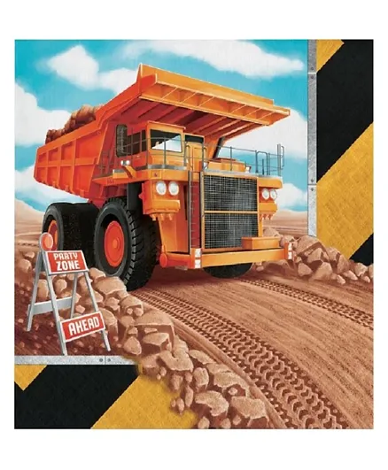 Creative Converting Big Dig Construction Luncheon Napkins- Pack of 16