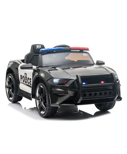 Megastar Ride On Police Convertible Squad Car 12V Single Seater - Black