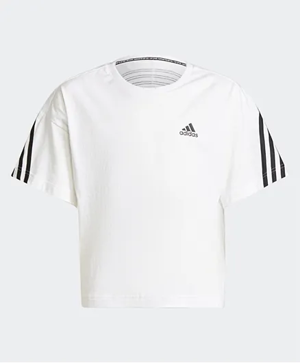 adidas Organic Cotton Future Icons Sports 3-Stripes Loose T-Shirt - White