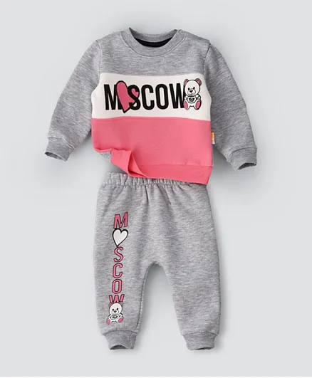 Babyqlo 2Pc Moscow  Winter Pajama Sets - Grey