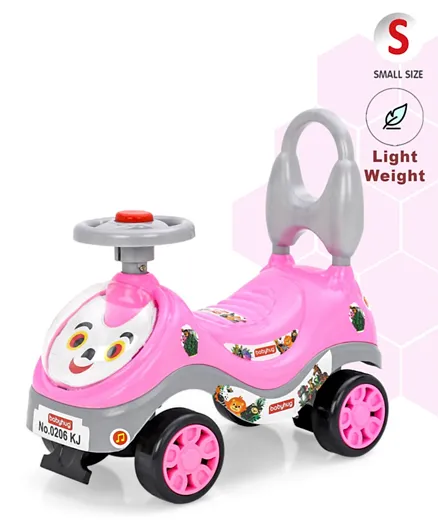 Babyhug My Buddy Manual Push Ride on with Horn and Sound Effects - Pink & Grey