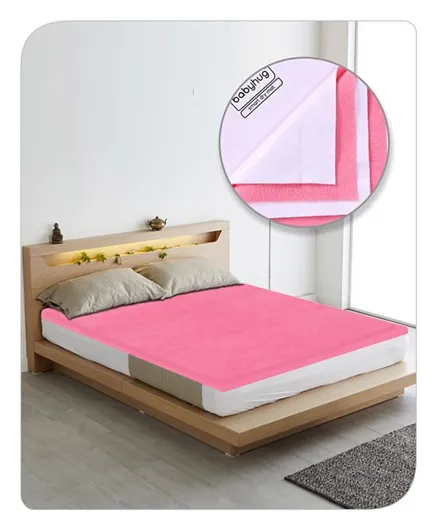 Babyhug Smart Dry Bed Mattress Protector Sheet XXL - Salmon Rose